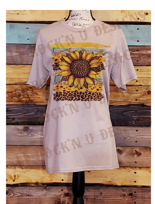 Sunflower Daze Custom Bleached Graphic T-shirt