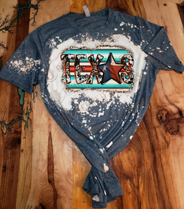 Texas Custom Design Bleached T-Shirt