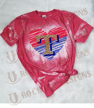 Load image into Gallery viewer, Texas Rangers Love Custom Bleached Graphic T-shirt