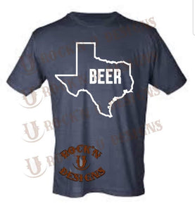 Texas BEER Custom Graphic T-shirt