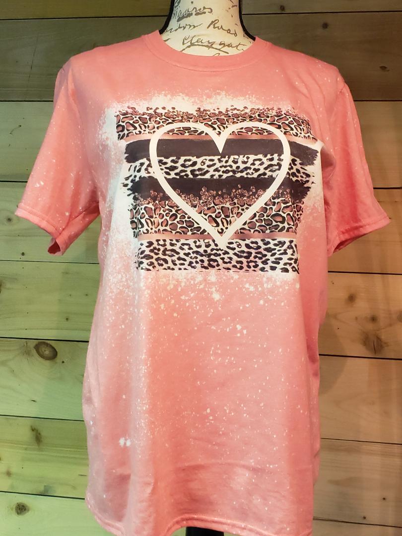 Leopard Love Custom Bleached Graphic T-shirt