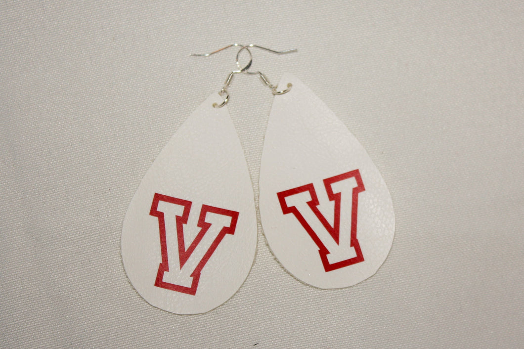 VAN VANDALES Faux Leather Dangle/Drop Earrings with 925 Silver Ear Hooks