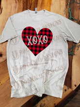 Load image into Gallery viewer, Valentines Buffalo plaid Love xoxo shirt