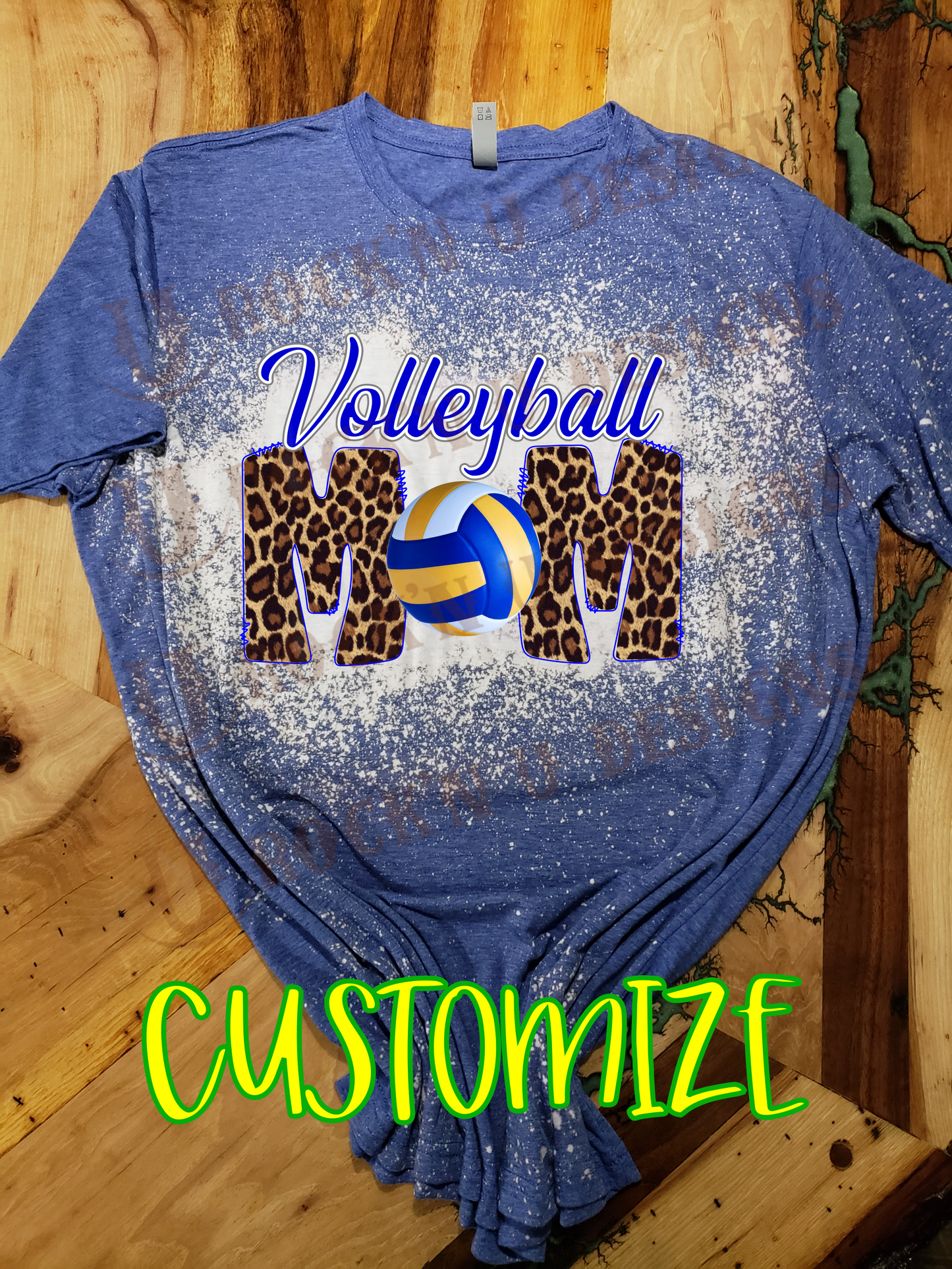 Volleyball Mom Leopard Custom Design - Unisex Graphic T shirt by Rock'n u Designs