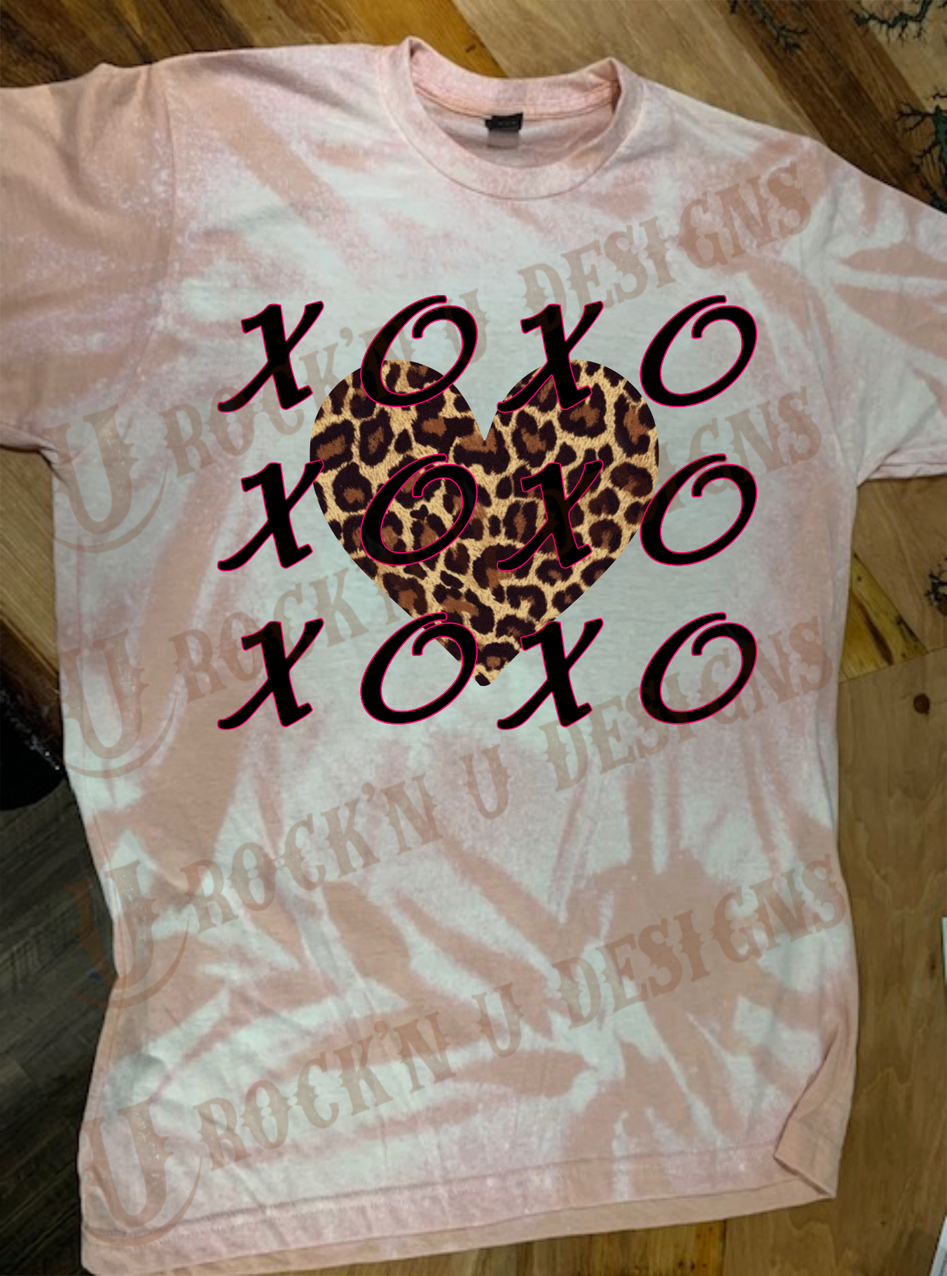 Leopard Love Custom Bleached Graphic T-Shirt