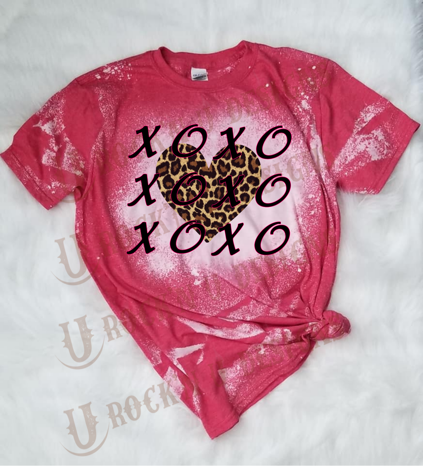 Leopard Love Custom Bleached Graphic T-Shirt