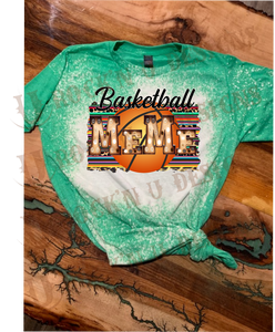Basketball MeMe/Grandma - Personalized Custom Bleached T-shirt