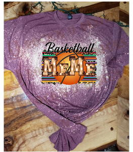 Basketball MeMe/Grandma - Personalized Custom Bleached T-shirt