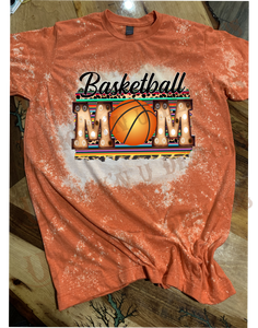 Basketball Mom Custom Bleached T-shirt