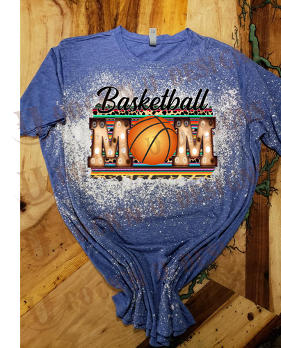 Basketball Mom Custom Bleached T-shirt