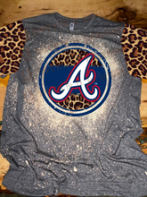 Load image into Gallery viewer, Custom Unisex T-shirt &quot;Braves - BASEBALL&quot; Leopard Design With Sleeves
