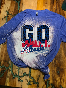 Atlanta Braves "GO Braves" MLB Unisex Custom Graphic Leopard Design T-Shirt
