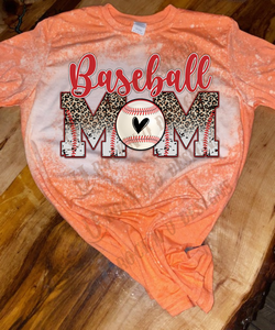 Baseball Mom Leopard Bleached Custom T-shirt