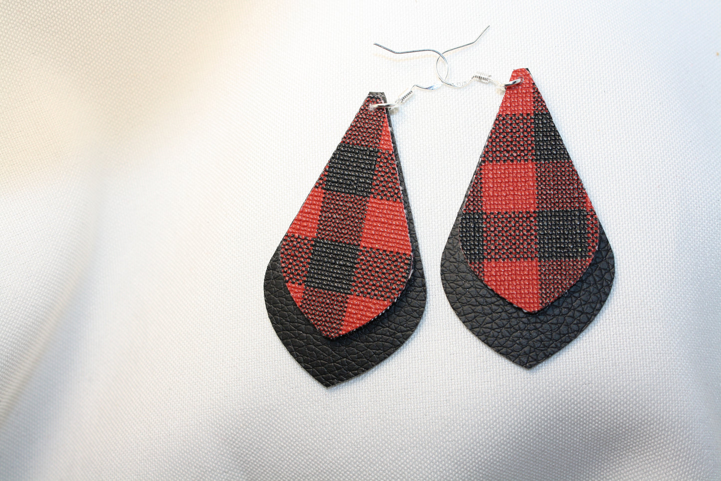 Buffalo Bill - Buffalo Plaid Faux Leather Earrings