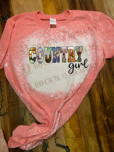 Load image into Gallery viewer, Country Girl Custom Design Bleached T-Shirt