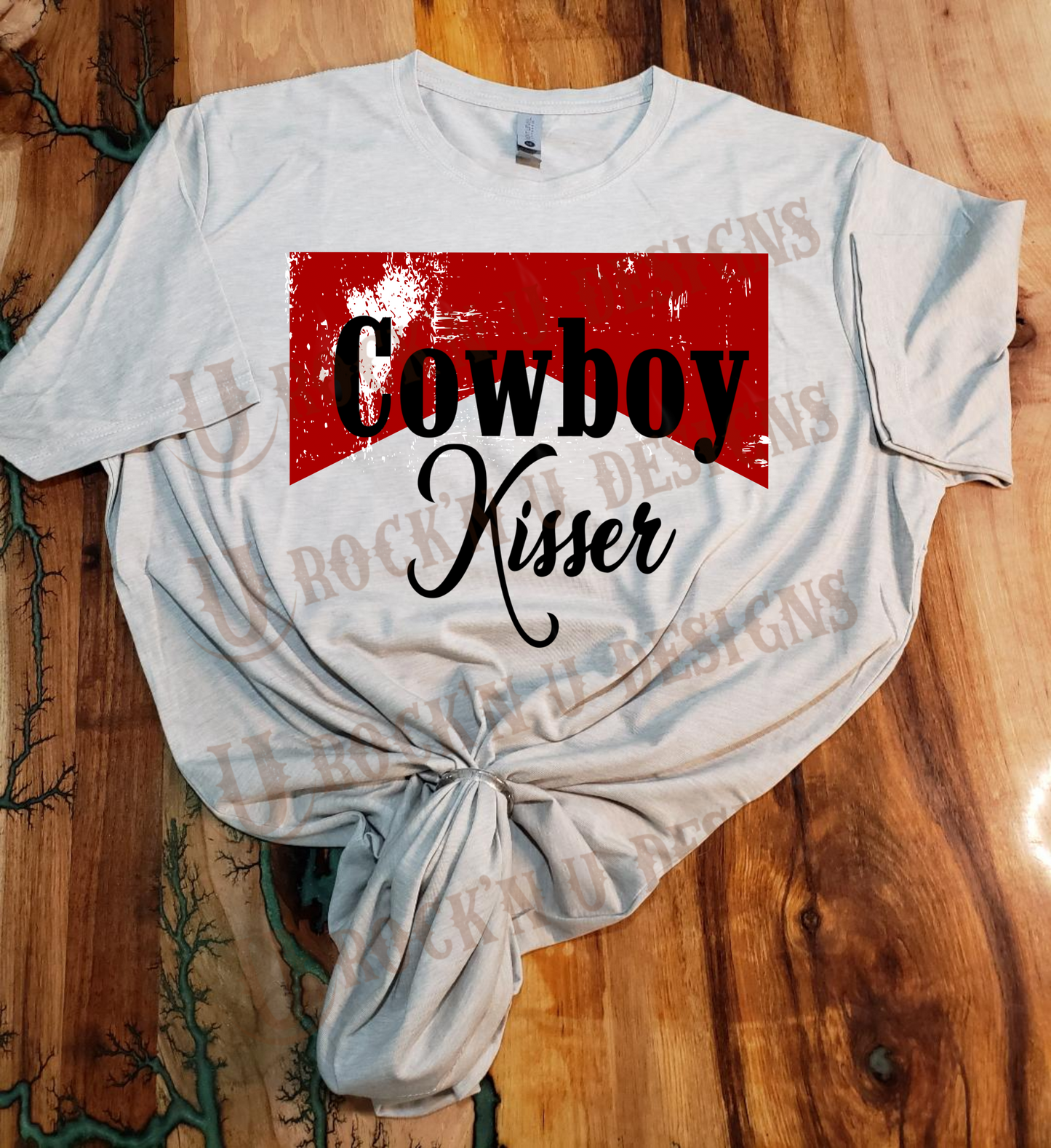 Cowboy Kisser - Custom Unisex Bleached Graphic T-shirt