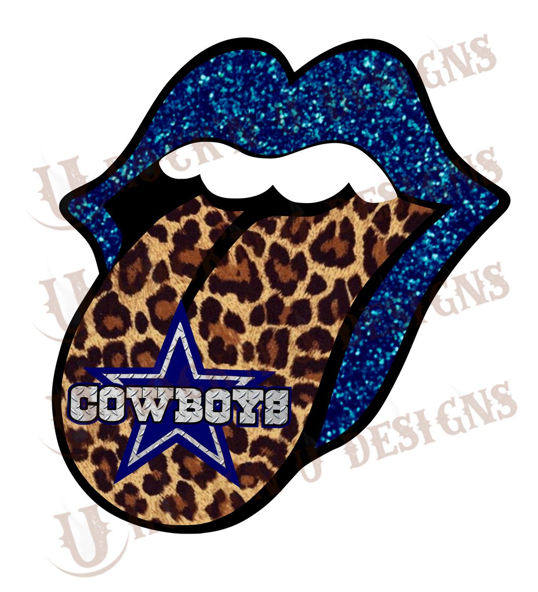 Cowboys Leopard Mouth Sublimation Transfer By Rock'n U Designs