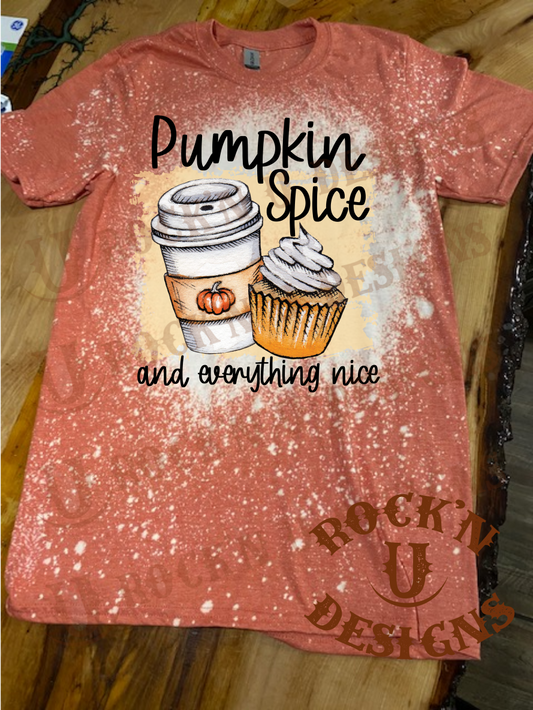 Pumpkin Spice Custom Bleached Graphic T-shirt