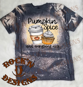 Pumpkin Spice Custom Bleached Graphic T-shirt