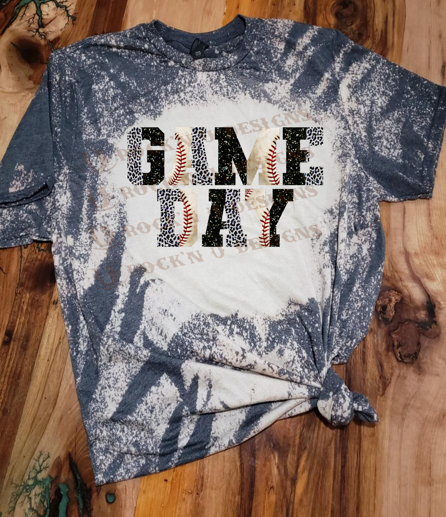 Custom Unisex T-shirt "GAME DAY - BASEBALL" Leopard Design