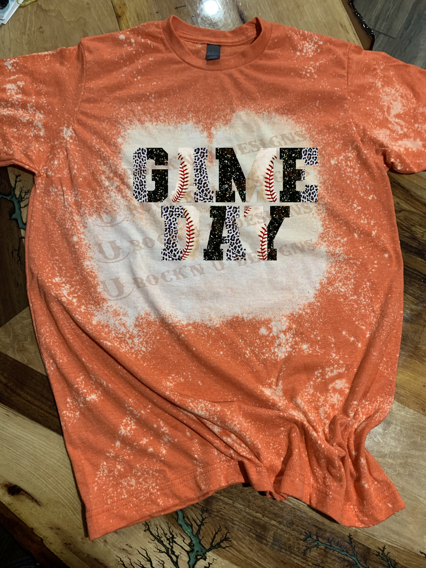 Custom Unisex T-shirt "GAME DAY - BASEBALL" Leopard Design