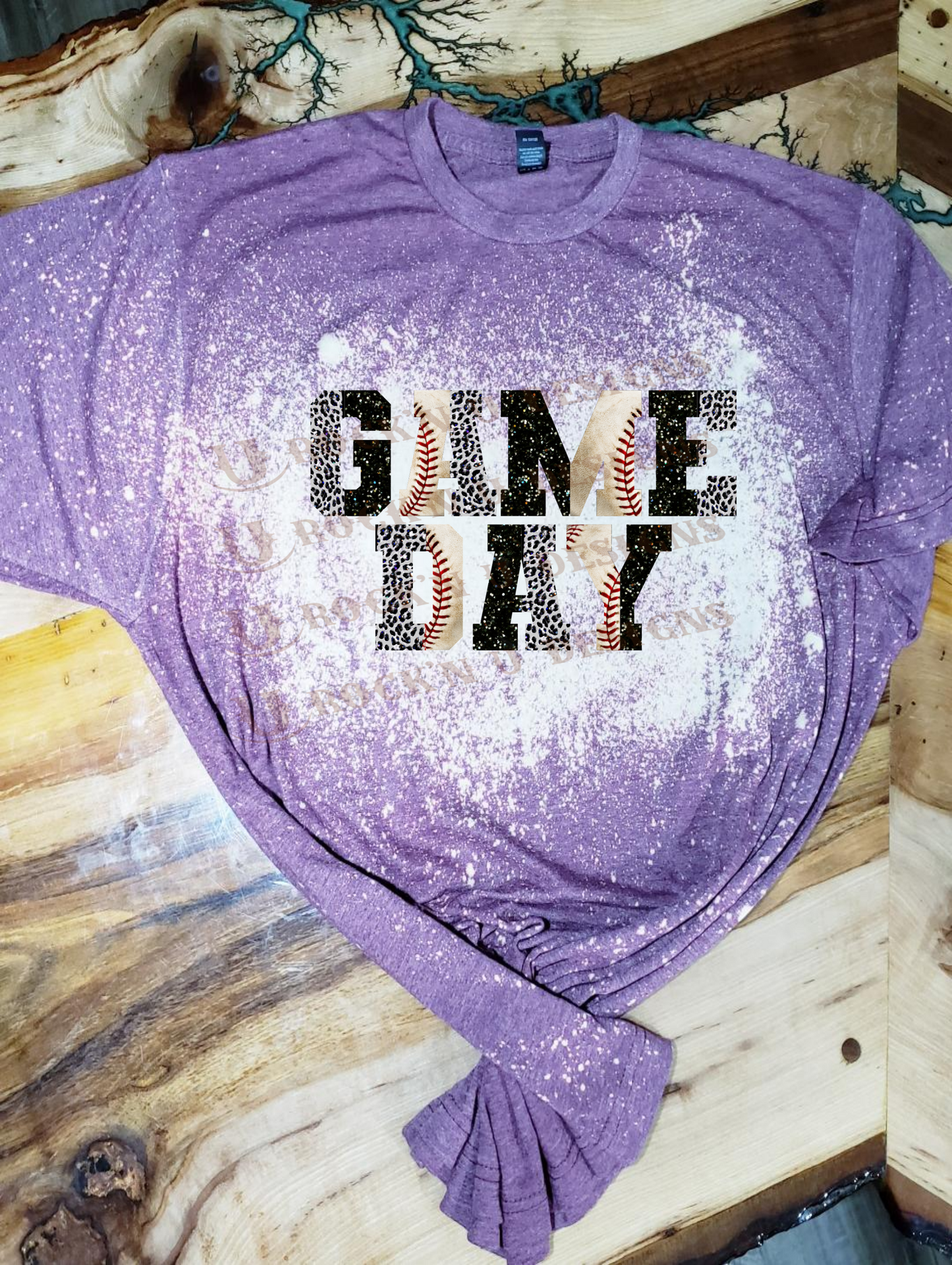 Custom Unisex T-shirt "GAME DAY - BASEBALL" Leopard Design