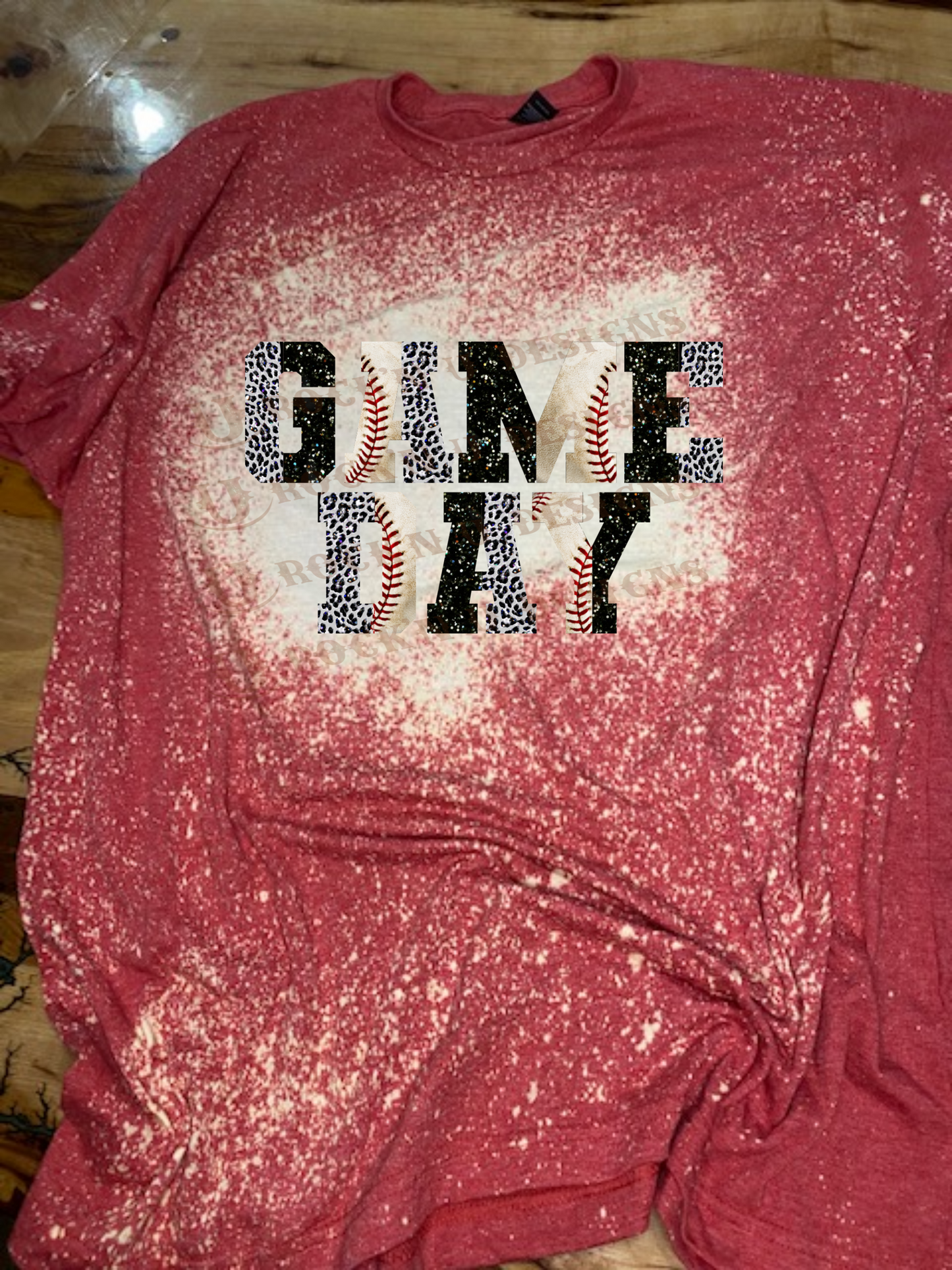 Custom Unisex T-shirt "GAME DAY - BASEBALL" Leopard Design