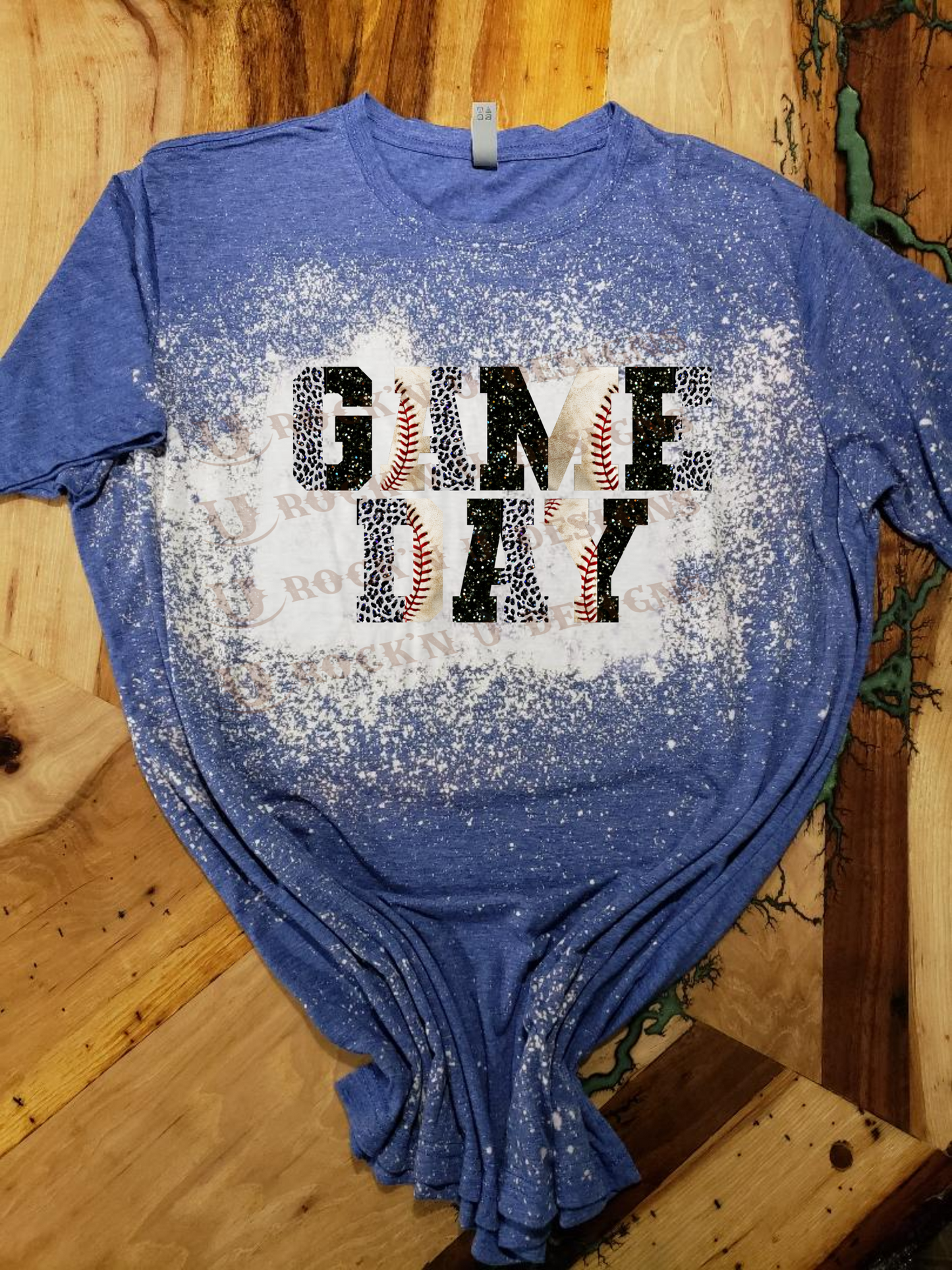 Custom Unisex T-shirt "GAME DAY - BASEBALL" Leopard Design