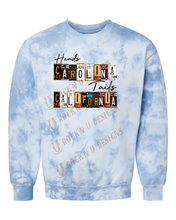 Load image into Gallery viewer, Heads Carolina Tails California - Custom Unisex Bleached Graphic T-shirt/Sweatshirt