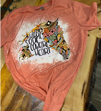 Load image into Gallery viewer, Hippie Soul Cow Girl Heart Custom Bleached Design Unisex T-shirt
