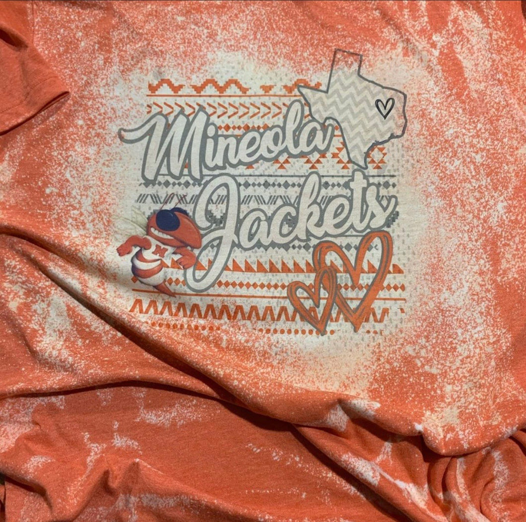 Mineola Jackets Personalized Custom Bleached Graphic T-shirt