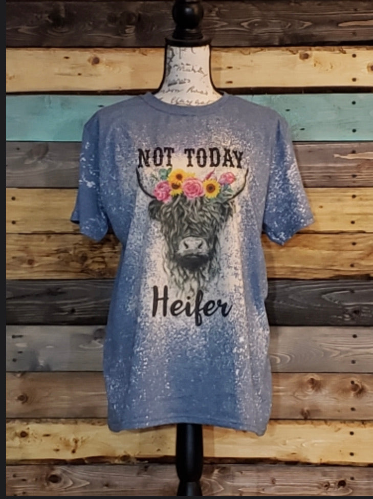 Not Today Custom Bleached Graphic T-shirt