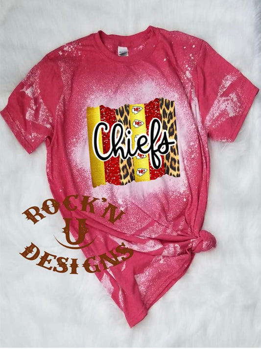 Kansas City Chiefs custom bleached Graphic T-Shirt