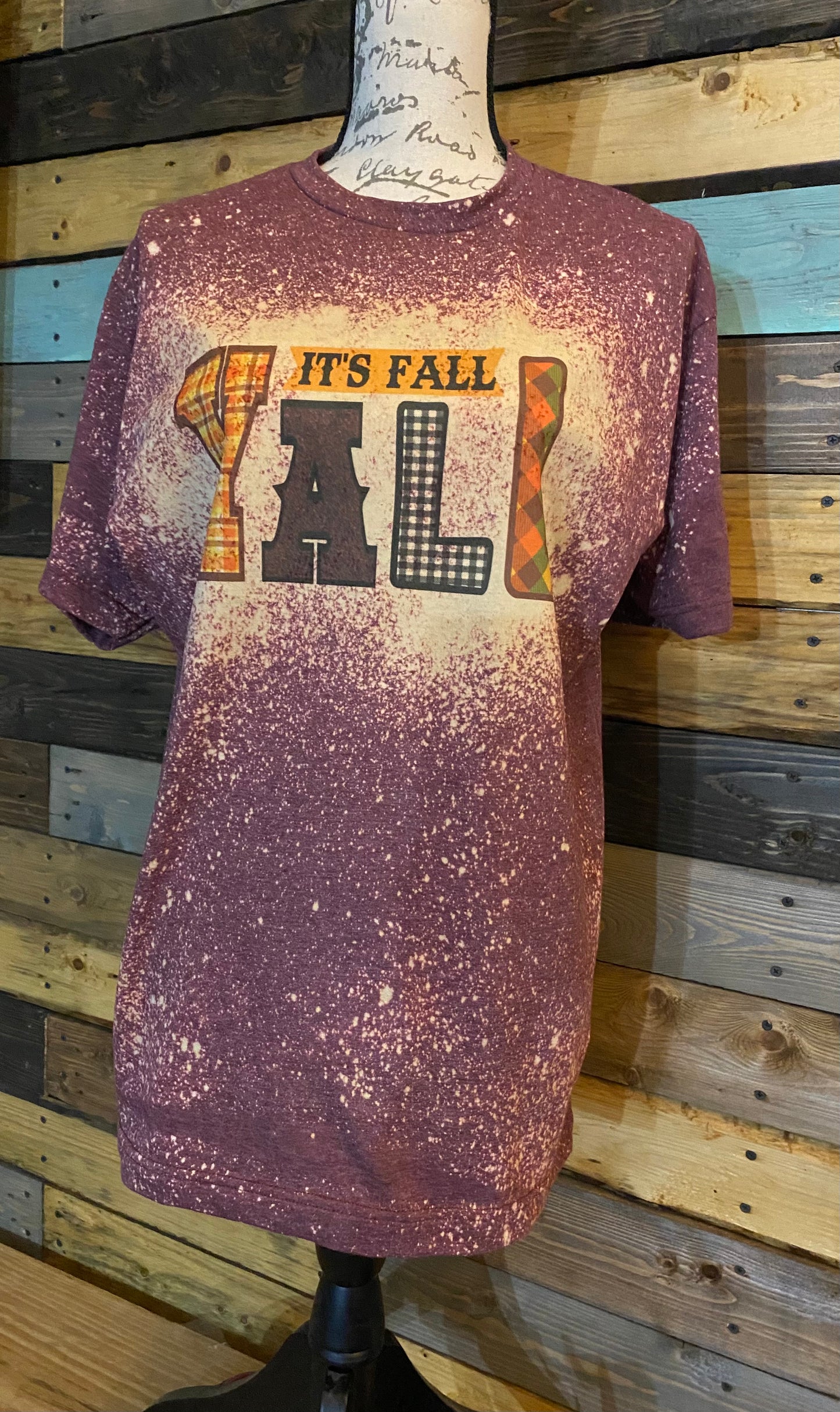 Its Fall, Ya'll Custom Bleached Graphic T-shirt