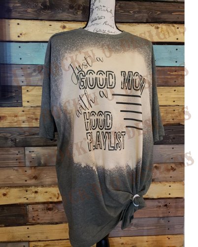 Just A Good Mom Custom bleached Graphic T-shirt