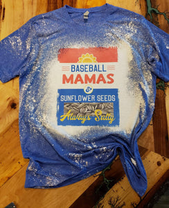 Salty Baseball Mama Custom Bleached Graphic T-shirt