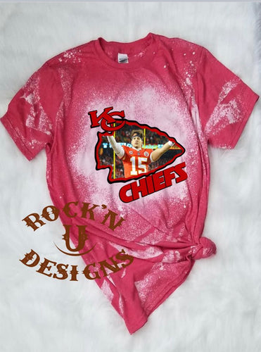 Kansas City KC Mahomes Custom Bleached Graphic T-shirt