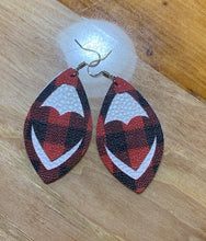 Load image into Gallery viewer, FAUX LEATHER BUFFALO PLAID FASHION EARRINGS &quot;Burning love&quot;