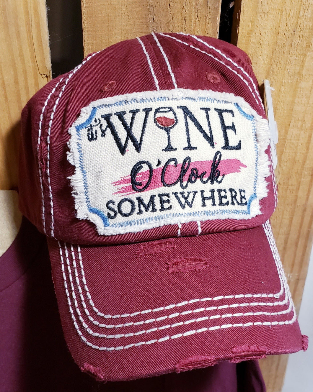 It's Wine O'clock Somewhere Adjustable Hat/Cap