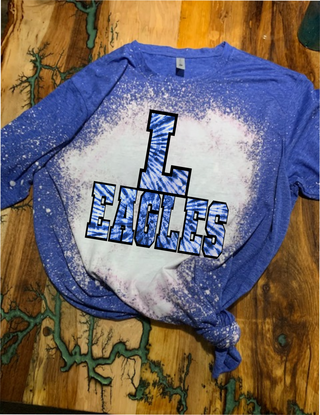 Lindale School Tie-Dye Custom Bleached Graphic T-shirt