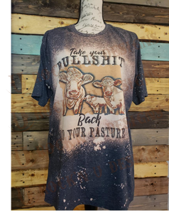 Take Your Bull Custom Bleached Graphic T-shirt