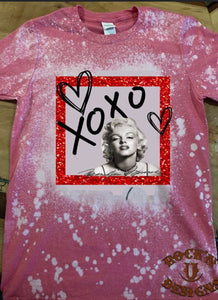 Marilyn Monroe xoxo Custom Bleached Graphic T-shirt
