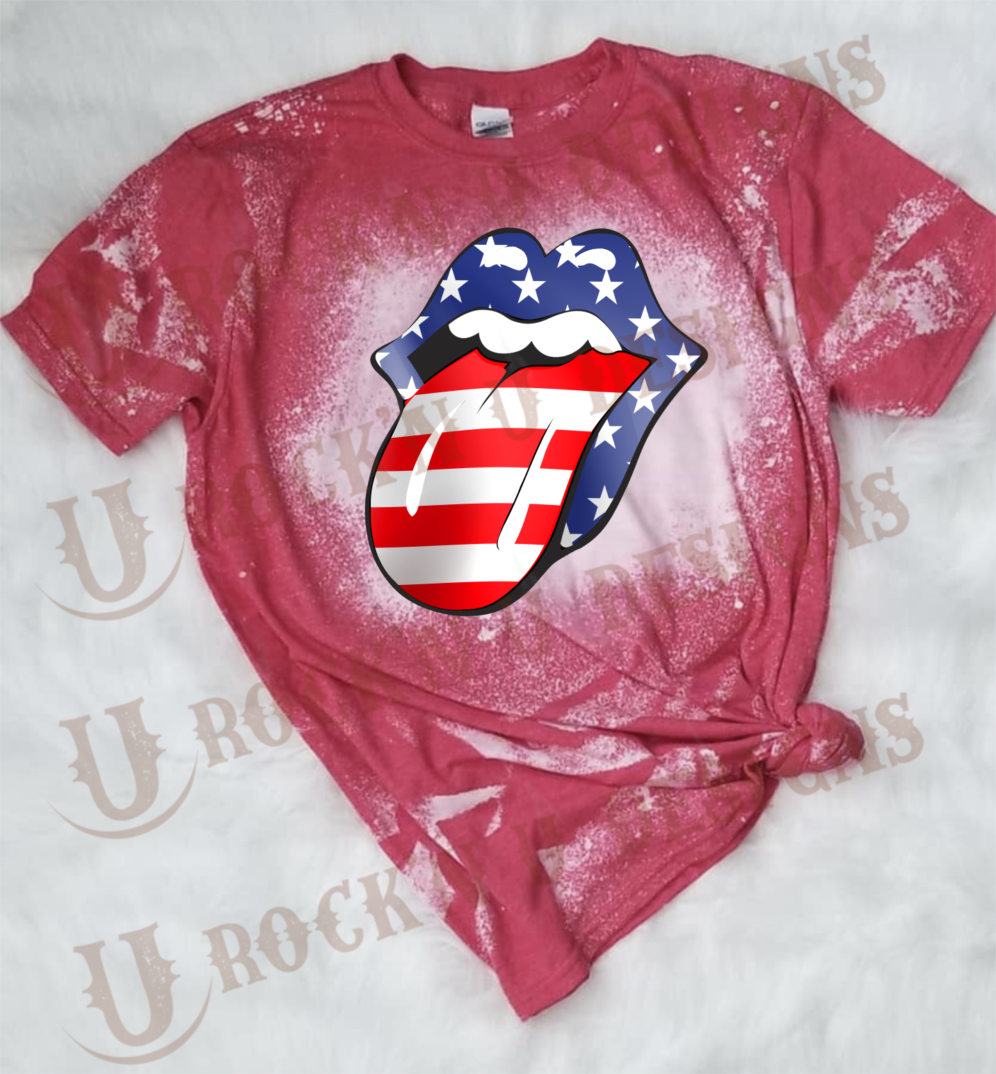 Freedom Vibes Custom Design Bleached T-shirt