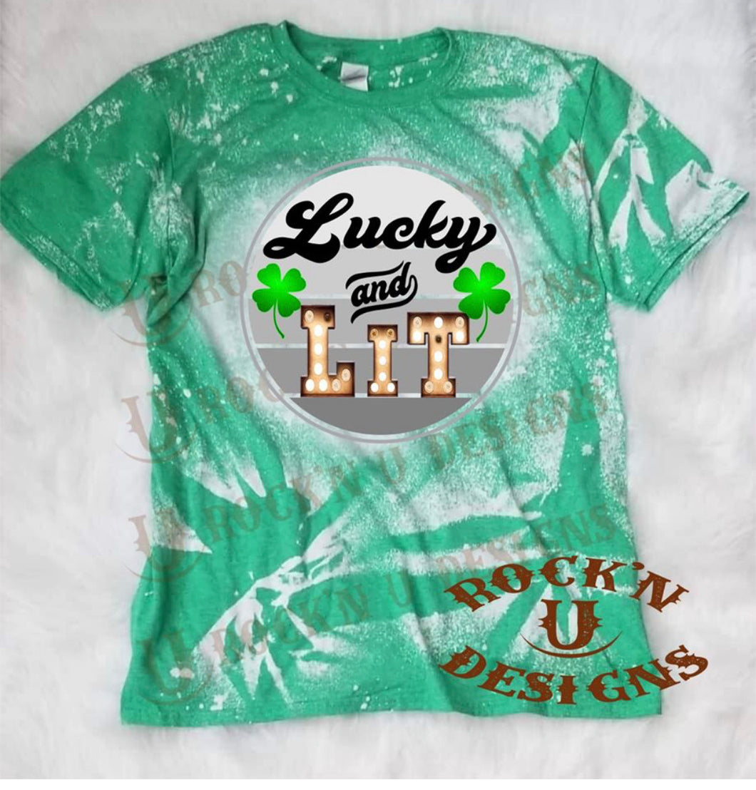 Lucky and Lit Custom Bleached Graphic T-shirt