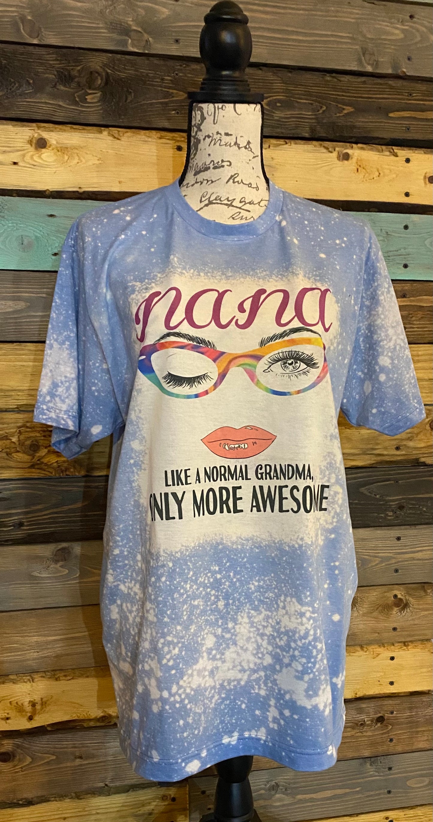 NANA Personalized Custom Bleached Graphic T-shirt