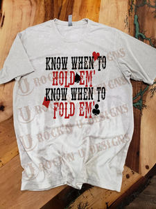Know When To Fold Them Custom Bleached T-shirt