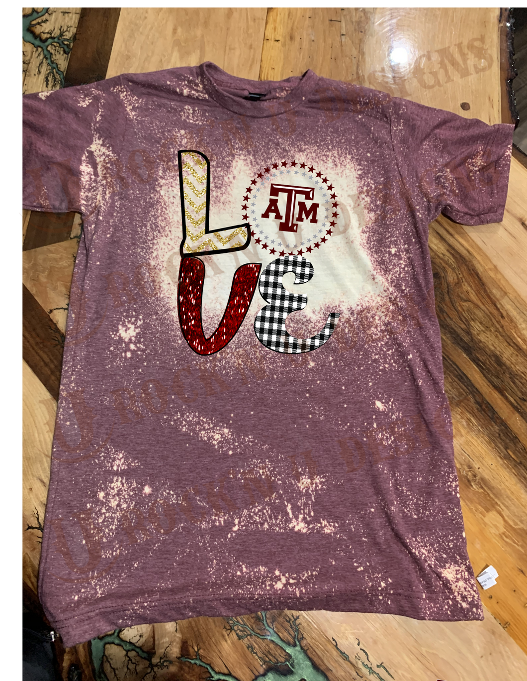 FOR THE LOVE OF A&M Bleached Custom Unisex T-shirt