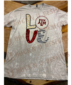 FOR THE LOVE OF A&M Bleached Custom Unisex T-shirt