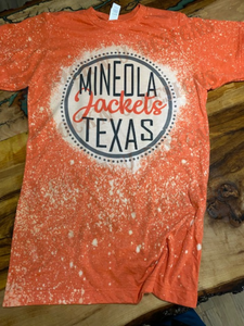 Custom Design "Mineola Texas" - Personalized Mascot Team Pride Bleached T-Shirt