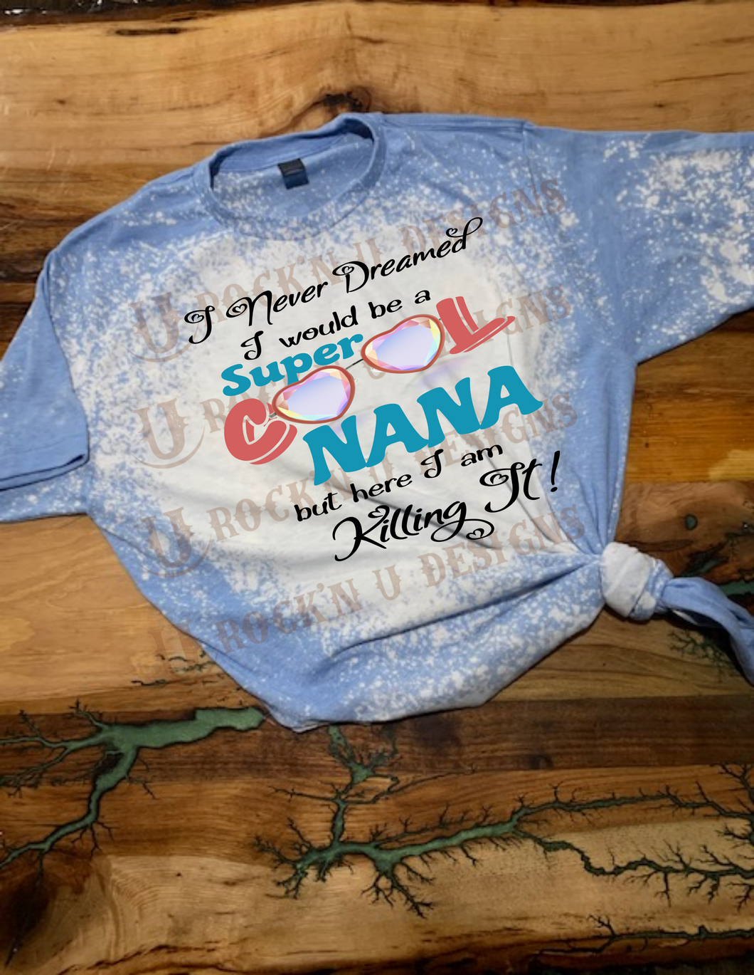 Super Cool NANA Sunglasses Personalized Custom Bleached T-shirt